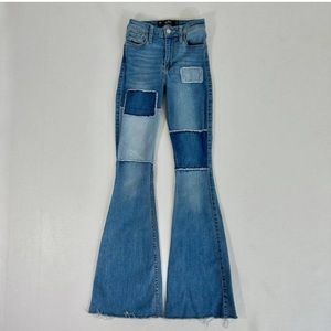 Hollister Patched High Rise Flare Jeans